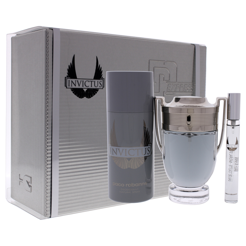 Invictus by Paco Rabanne for Men 3 Pc Gift Set
